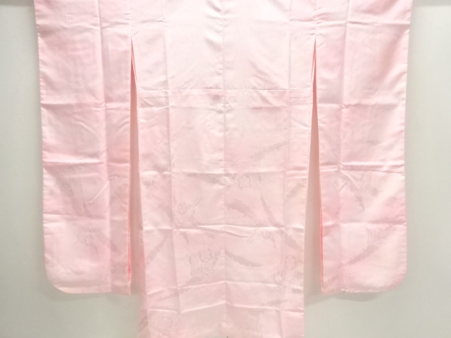 雪輪に御所車模様単衣振袖用長襦袢